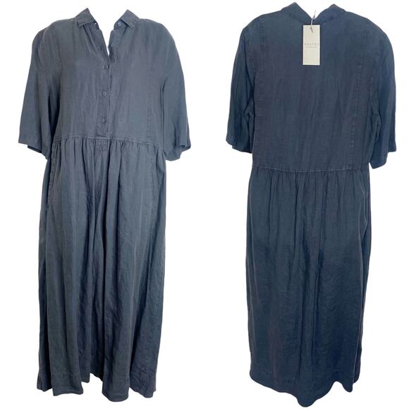 Elegant Navy Midi Dress - Picture 1 of 8